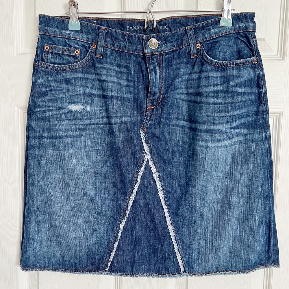 Banana Republic | Deconstructed Denim Jean Skirt - Picture 1 of 6